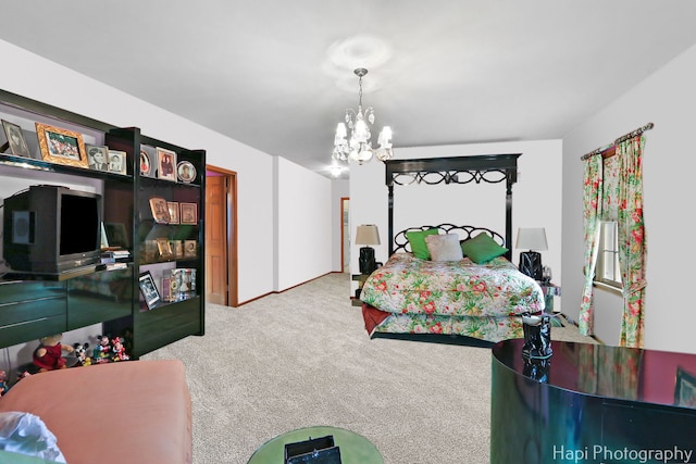 7 3 Lakes Rd, Barrington Hills, IL 60010 - bedroom featuring carpet flooring and a chandelier