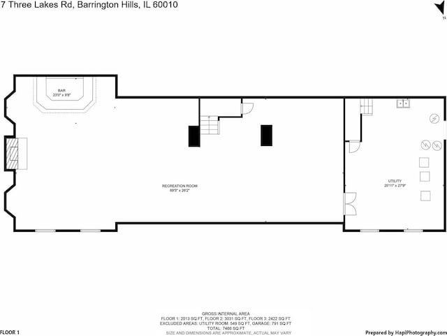 7 3 Lakes Rd, Barrington Hills, IL 60010 - view of floor plan / room layout