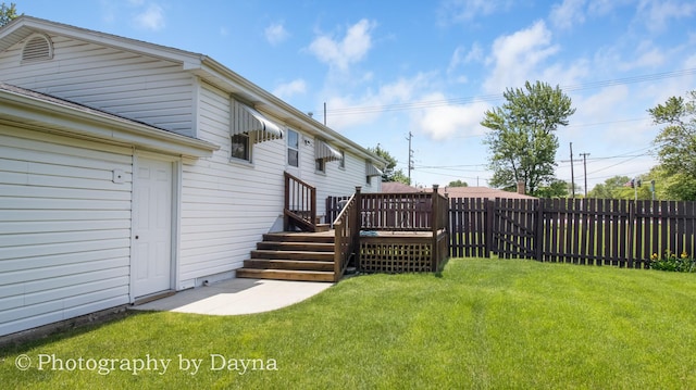 527 Edwin Dr, Bourbonnais, IL 60914 - view of yard featuring a deck