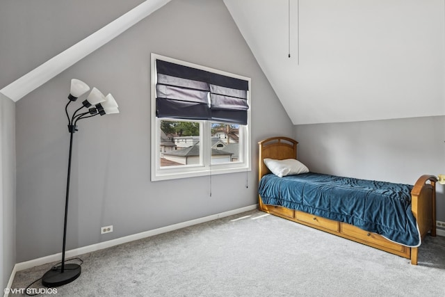 7229 W Lunt Ave, Chicago, IL 60631 - carpeted bedroom with vaulted ceiling and baseboards