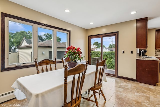 7229 W Lunt Ave, Chicago, IL 60631 - dining area with a baseboard radiator and recessed lighting