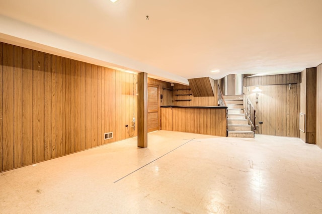 907 E Crabtree Dr, Arlington Heights, IL 60004 - finished basement with wood walls and stairway