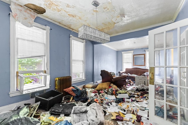 6641 S Green St, Chicago, IL 60621 - miscellaneous room with radiator heating unit and crown molding