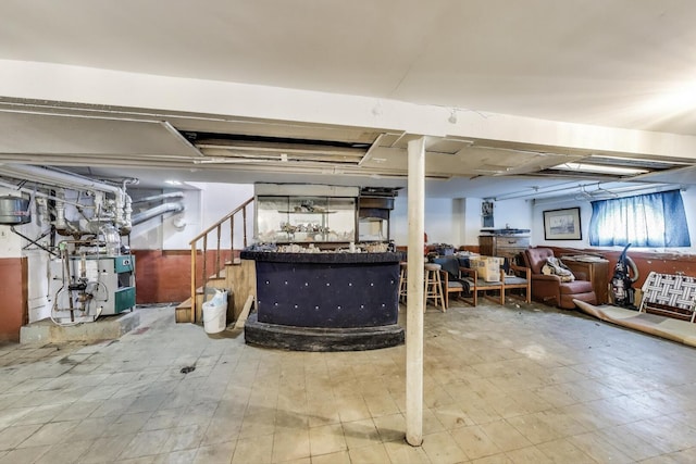 5042 W Wolfram St, Chicago, IL 60641 - basement with a heating unit and stairs