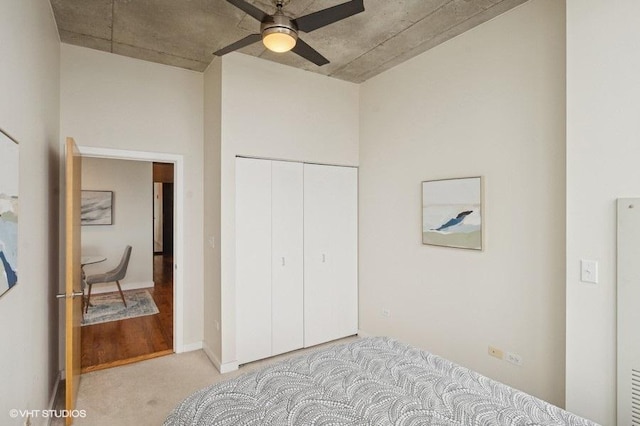 1720 S Michigan Ave Unit 1608, Chicago, IL 60616 - carpeted bedroom with a closet and a ceiling fan