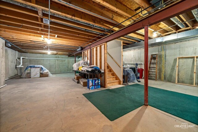 111 Fawn Ln, Elgin, IL 60120 - unfinished basement featuring stairs