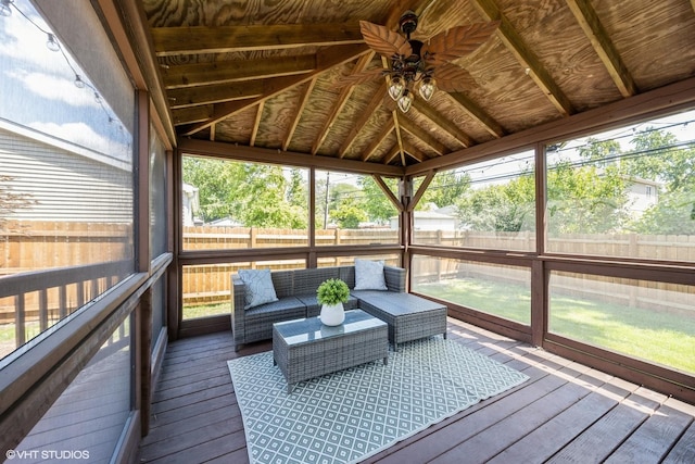 3925 Williams St, Downers Grove, IL 60515 - sunroom featuring ceiling fan and an outdoor living space