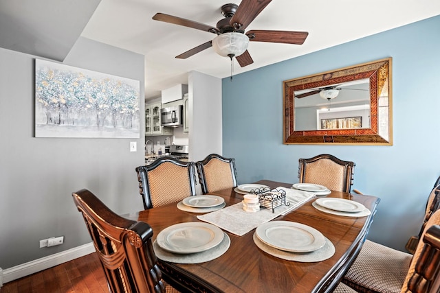 4000 Bayside Dr Unit 105, Palatine, IL 60074 - dining room featuring wood finished floors and a ceiling fan