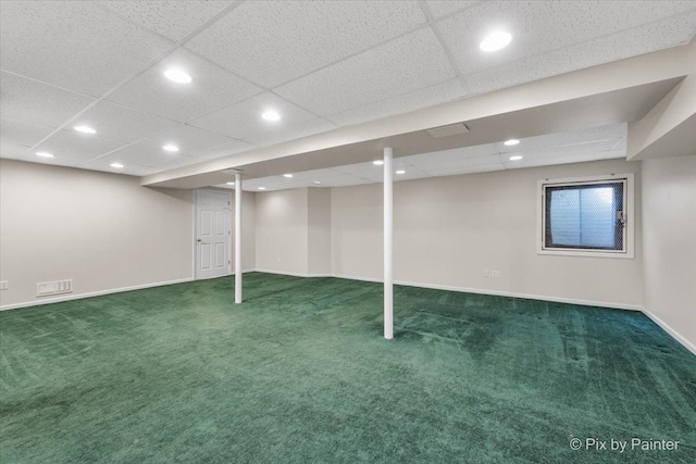 372 Goshawk Ln, Deerfield, IL 60015 - finished below grade area featuring carpet, recessed lighting, and a drop ceiling