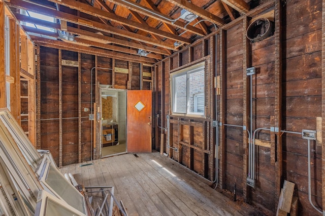 miscellaneous room featuring hardwood / wood-style flooring
