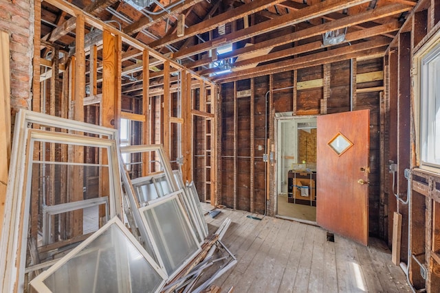 miscellaneous room featuring hardwood / wood-style flooring