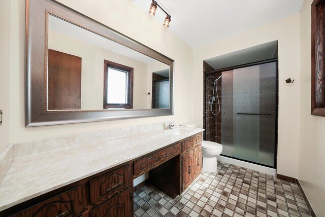 14023 S Split Rail Dr, Homer Glen, IL 60491 - full bath featuring a shower stall, vanity, and tile patterned floors