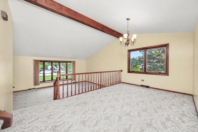 14023 S Split Rail Dr, Homer Glen, IL 60491 - carpeted empty room with a chandelier and baseboards