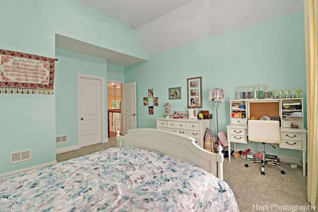 1400 Banbury Rd, Inverness, IL 60067 - bedroom with carpet and vaulted ceiling