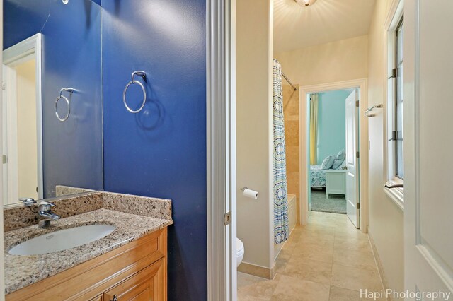1400 Banbury Rd, Inverness, IL 60067 - full bath with vanity, tile patterned flooring, and a shower with curtain