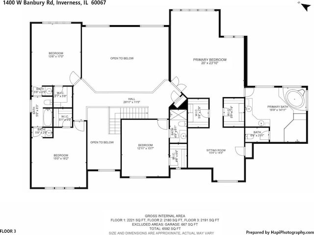 1400 Banbury Rd, Inverness, IL 60067 - view of floor plan / room layout