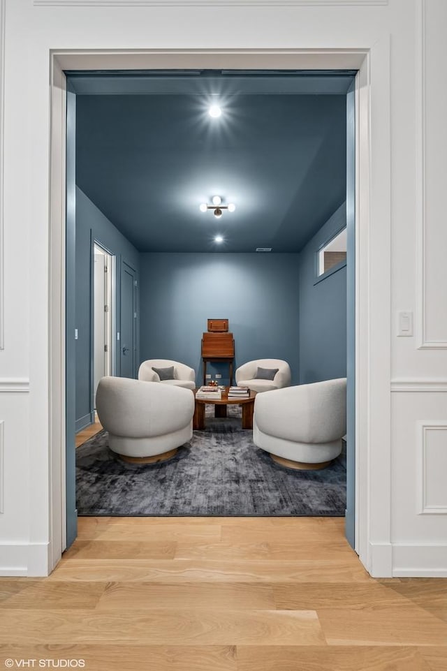 226 S Green St Unit 4N, Chicago, IL 60607 - sitting room featuring baseboards and wood finished floors