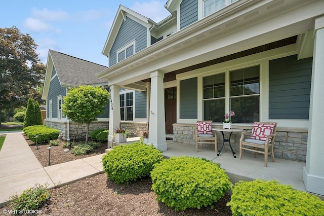 1406 Meadow Ln, Glenview, IL 60025 - property entrance with a porch and stone siding