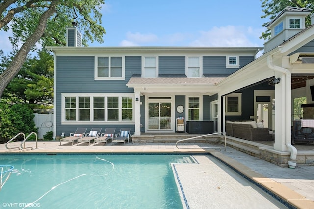 1406 Meadow Ln, Glenview, IL 60025 - outdoor pool with outdoor lounge area and a patio