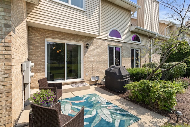 view of patio / terrace featuring a grill