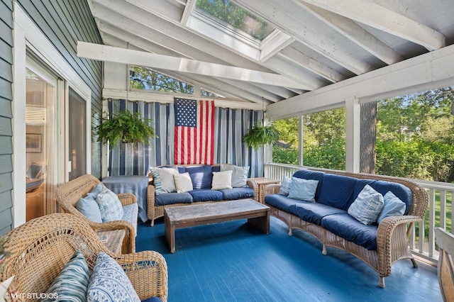 1241 Forest Ave, Wilmette, IL 60091 - sunroom / solarium featuring outdoor lounge area, a skylight, and healthy amount of natural light