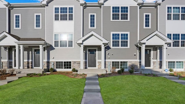 879 Briar Glen Ct, Hampshire, IL 60140 - multi unit property with a front yard and stone siding