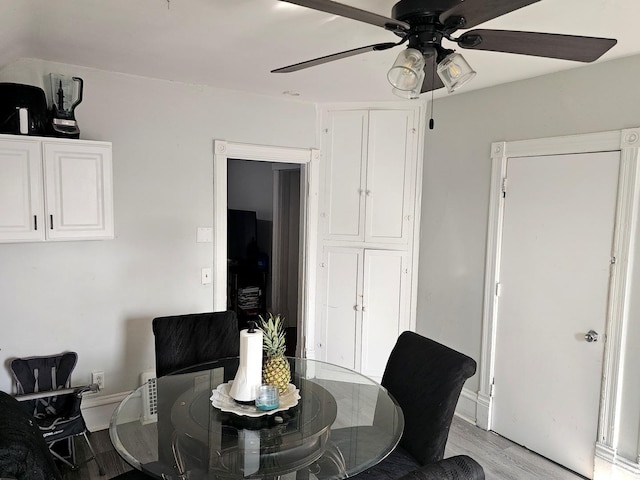 310 Hill Ave, Elgin, IL 60120 - dining area featuring ceiling fan and light wood finished floors