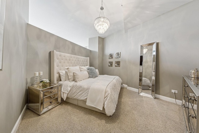 333 N Canal St Unit 2505, Chicago, IL 60606 - bedroom with light colored carpet and a chandelier
