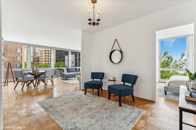 880 N Lake Shore Dr Unit 4E, Chicago, IL 60611 - living room featuring a chandelier