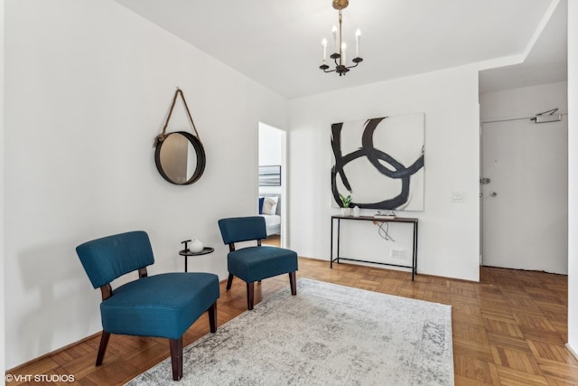 880 N Lake Shore Dr Unit 4E, Chicago, IL 60611 - sitting room with a chandelier