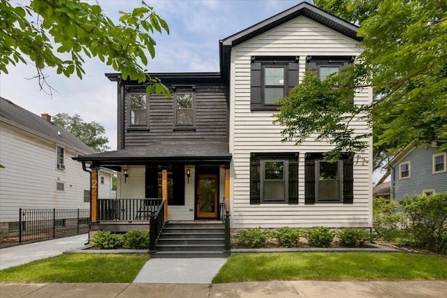 223 Center St, Naperville, IL 60540 - view of front facade with a porch