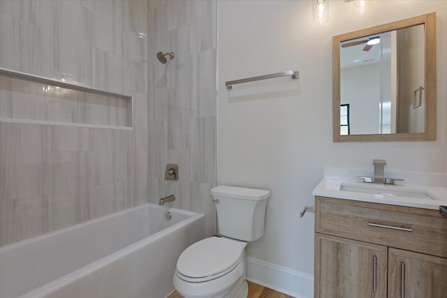 223 Center St, Naperville, IL 60540 - full bath with vanity, toilet, bathing tub / shower combination, and baseboards