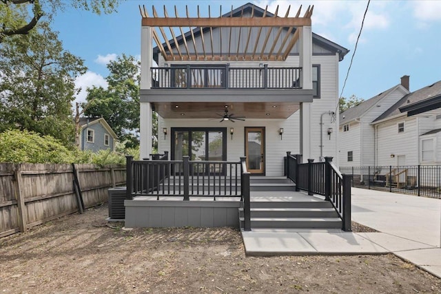 223 Center St, Naperville, IL 60540 - view of front of property featuring a ceiling fan and a balcony