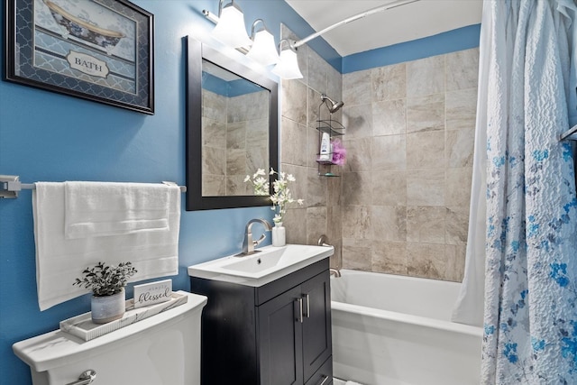 7937 S Lotus Ave, Burbank, IL 60459 - bathroom with toilet, shower / bath combo with shower curtain, and vanity