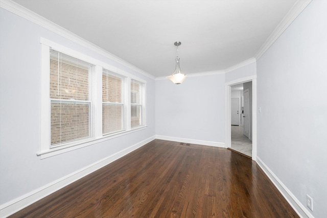 6742 S Honore St, Chicago, IL 60636 - empty room featuring ornamental molding and dark wood-style floors