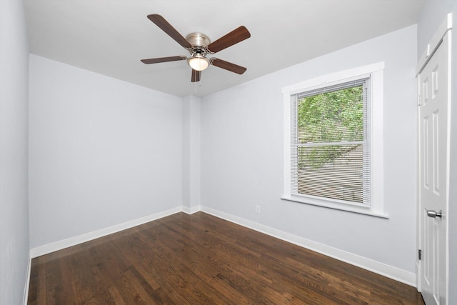 6742 S Honore St, Chicago, IL 60636 - spare room with dark wood-type flooring and ceiling fan