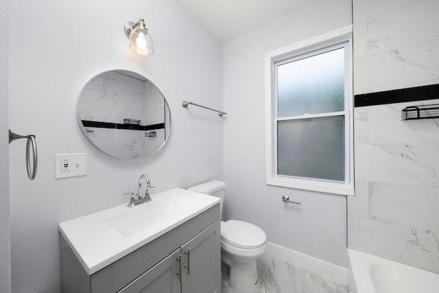 6742 S Honore St, Chicago, IL 60636 - bathroom featuring marble finish floors, vanity, a bath, and a shower