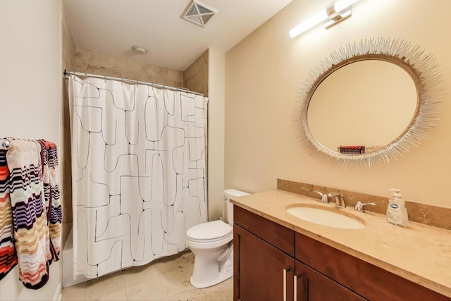 1211 S Prairie Ave Unit 1106, Chicago, IL 60605 - bathroom with vanity, shower / tub combo with curtain, and tile patterned flooring