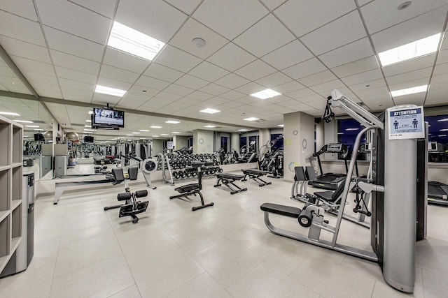 1211 S Prairie Ave Unit 1106, Chicago, IL 60605 - workout area featuring a paneled ceiling