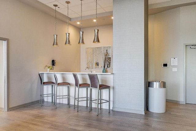 1211 S Prairie Ave Unit 1106, Chicago, IL 60605 - bar with wood finished floors, elevator, and pendant lighting