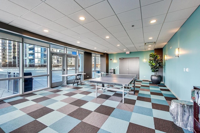 1211 S Prairie Ave Unit 1106, Chicago, IL 60605 - game room with recessed lighting and a drop ceiling