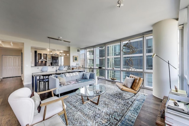 1211 S Prairie Ave Unit 1106, Chicago, IL 60605 - living area featuring floor to ceiling windows and wood finished floors