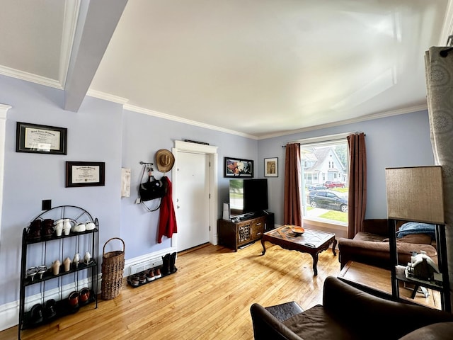 478 Barrett St, Elgin, IL 60120 - living room with wood finished floors and ornamental molding