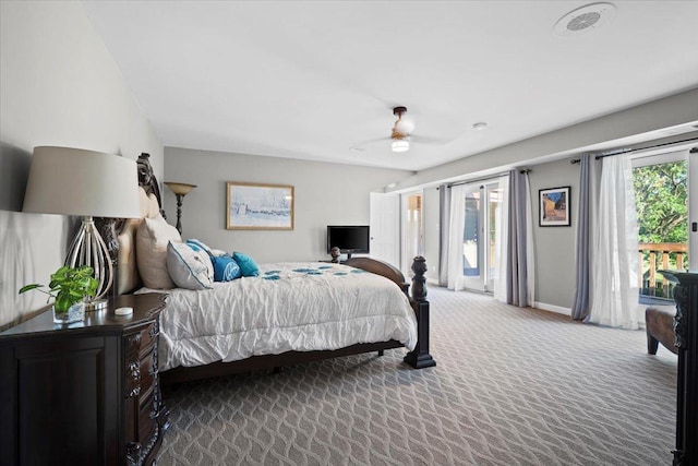 1810 Cardinal Ct, Pontiac, IL 61764 - bedroom featuring carpet floors, access to outside, and ceiling fan
