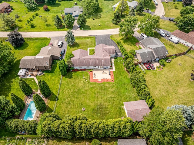 9650 Edgefield Rd, Roscoe, IL 61073 - aerial view of residential area featuring a pool