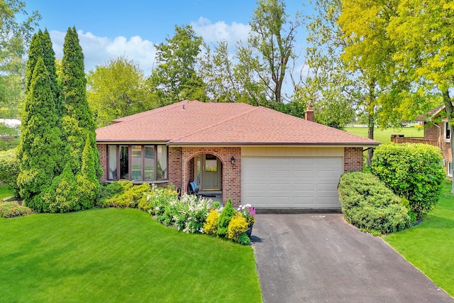 13040 W Tanglewood Cir, Palos Park, IL 60464 - view of front of home with brick siding, driveway, an attached garage, and a front yard