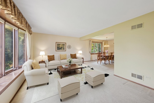 13040 W Tanglewood Cir, Palos Park, IL 60464 - living area with light colored carpet and a chandelier