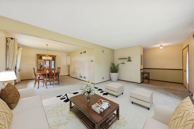13040 W Tanglewood Cir, Palos Park, IL 60464 - living area with light carpet and a chandelier