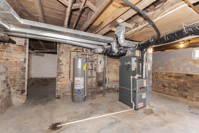 602 N Lee St, Bloomington, IL 61701 - unfinished basement featuring water heater and heating unit