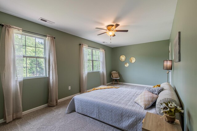 402 Lincoln St, Seatonville, IL 61359 - bedroom featuring ceiling fan and carpet floors